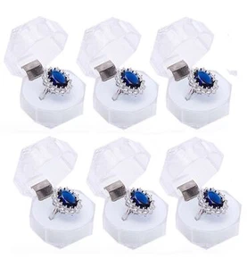6er Pack Ring Etui Box Hochzeit Ringschachtel Ringschatulle Acryl Geschenkbox - Bild 1 von 7