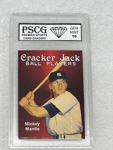 Mickey Mantle ACEO NNO Cracker Jack Baseball Card Graded PSCG GEM MT 10 - Picture 1 of 2