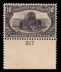 MOMEN: US BRIEFMARKEN #290 PLATTE EINZELN NEUWERTIG OG VLH PSE BEWERTET ZERT VF-80 SET #86100 - Bild 1 von 3