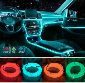 Neon LED Light Glow EL Wire String Strip Rope Decor fr Car Party with Controller - Picture 1 of 16
