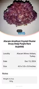 Alacam Amethyst Crystal Cluster Deep Purple Rare (a0009) - Picture 1 of 2