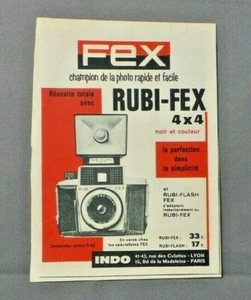 PUB PUBLICITE ANCIENNE ADVERT CLIPPING 290419 / APPAREIL PHOTO RUBI FEX INDO - Imagen 1 de 1