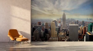 Mural Estándar Foto Papel Pintado Nueva York 100x72 pulgadas Ciudad Azul Skyline Sala de estar - Imagen 1 de 6