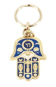 Porte-clés avec Pendentif 'Hai Hamsa contre le MAUVAIS IL porte bonheur Kabbale - Imagen 1 de 6