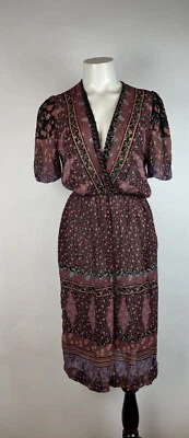 Vestido Vaina Vintage Años 70 JUDY CALIENDO Rayón Cuello en V 13/14 Foto 1 de 4