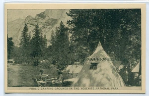 Tent Camping Yosemite National Park Philadelphia Sesqui Exposition 1926 postcard - Picture 1 of 1