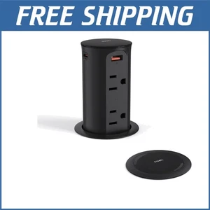 Space-Saving Flush Mount Power Grommet: 4 Tamper-Resistant Outlets & USB-C - Picture 1 of 9