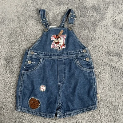 Mono corto de béisbol vintage Looney Toons Taz Denim 24 meses Warner Bro Foto 1 de 4