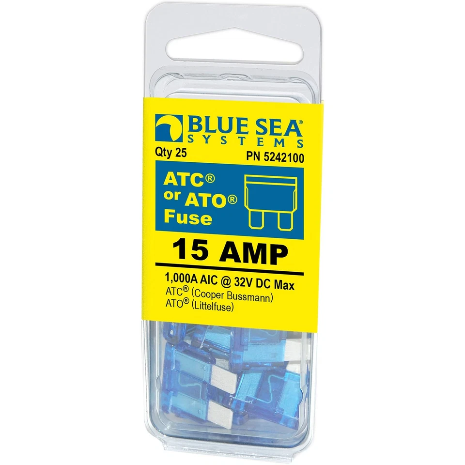 Blue Sea Systems 5242100 15A ATO/ATC Fuse , 25 Pack - Image 1 of 1