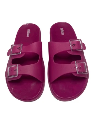 Sandalias Melissa para mujer 8 anchas de doble correa con hebilla acento gelatina Foto 1 de 4