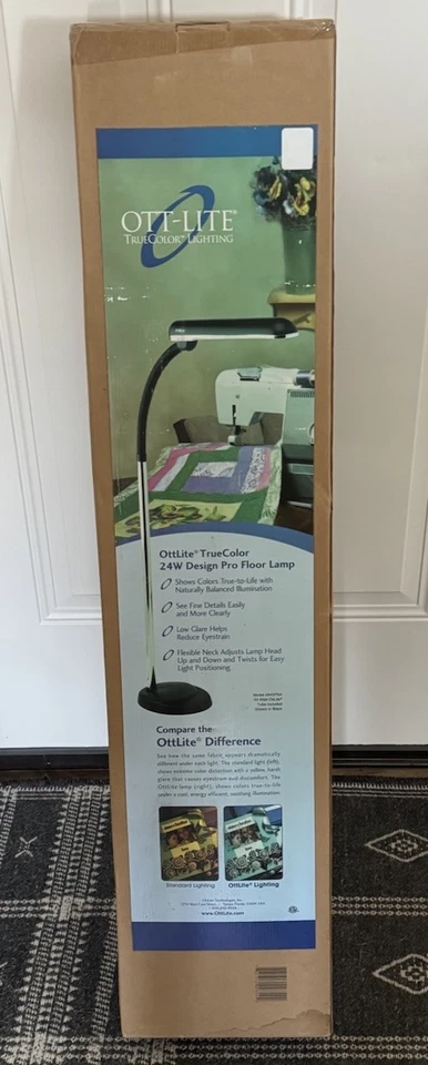 OttLite Better Vision TrueColor 24 Вт DesignPro напольная лампа 845PN4 черный 46-52» новый - Изображение 1 из 4