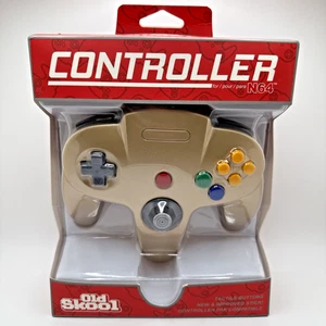 Nintendo 64 N64 Old Skool Gold Wired Controller New - Picture 1 of 2