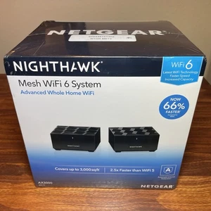 NETGEAR Whole Home Nighthawk Mesh Wifi 6 System Router AX3000 MK72 - SEALED NEW - Picture 1 of 6