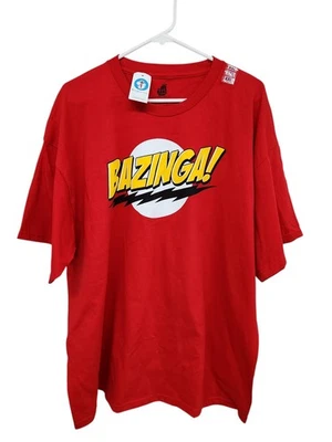 NUEVO CON ETIQUETAS Camiseta Big Bang Theory BAZINGA PARA HOMBRES Programa Oficial de TV, Talla XXL Foto 1 de 2
