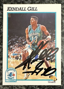 1991-92 NBA Hoops Kendall Gill Autographed Card #21 Hornets