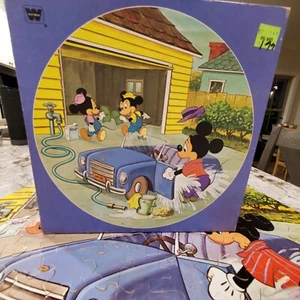 Vintage 1982 Whitman Mickey Mouse Round 125 Pcs Jigsaw Puzzle 20" EUC With Box - Picture 1 of 9