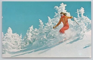 Skier on Sugarbush North Waitsfield Vermont VT 1960s Postcard Skiing - Picture 1 of 2