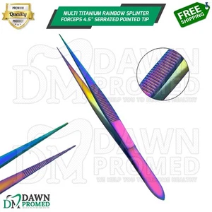 Pinzas de astilla de arco iris de titanio múltiple de 4,5" pinzas quirúrgicas médicas puntiagudas - Imagen 1 de 8