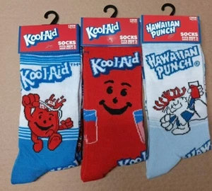 Lot of 3 Kool-Aid Men's Size 6-12 Crew Socks Funny Novelty NWT Fun Food Beverage - Picture 1 of 5