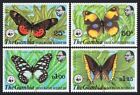 Gambia 404-407,407a, MNH. Mi 402-405, Bl.5. WWF 1980. Abuko Reserve:Butterflies.