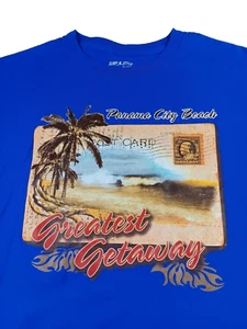 Surf Style Panama City Beach Florida Shirt Size Medium Blue Comfort Color Cotton - Picture 1 of 7