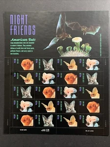 US SC #3664a American Bats Night Friends. 37¢ Sheet of 20 - Picture 1 of 1