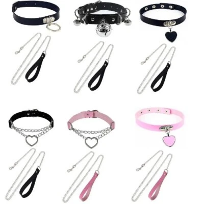 Sexy Necklace Collar Leather Bdsm Cosplay Slave Heart Collars And Leash Set - Изображение 1 из 4
