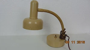 Vintage 13" Electric Portable Beige Metal Desk Lamp Goose Neck - Picture 1 of 6