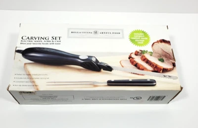 全新 Bella Cucina 电动雕刻刀叉套装 带盒/开箱 — 第 1/4 张图片