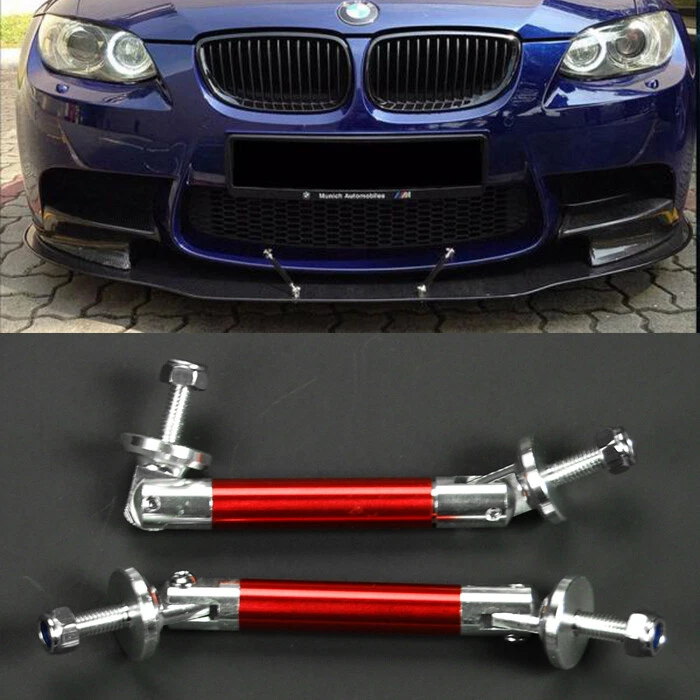 Barra de soporte de barra de amarre de puntal rojo de 3,4" para difusor divisor de labios parachoques Honda Acura Foto 1 de 2