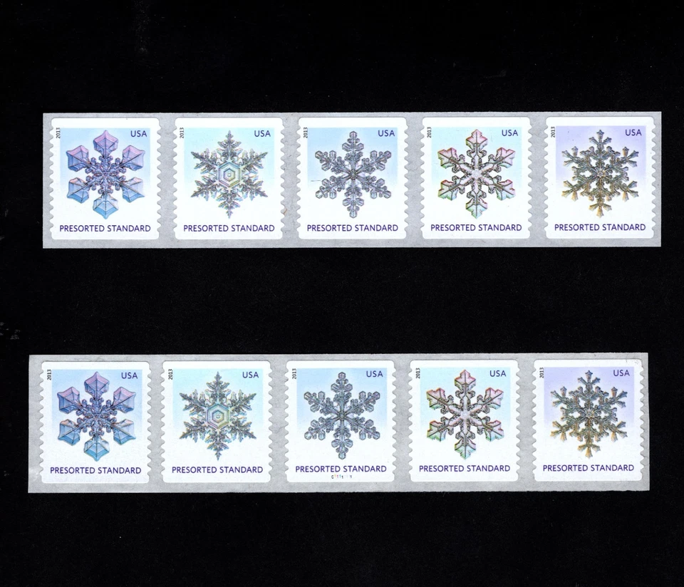 Estampillas en bobina 2013 Elección de copos de nieve de Navidad MNH, presort no denominado Foto 1 de 1