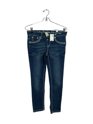 Justice Girls Jeans 10 1/2 ajustados Jeans lavado oscuro nuevos Foto 1 de 3