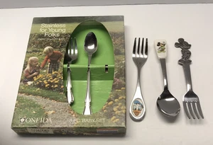 Lot of 5 Child Baby Toddler Stainless Utensils Oneida Wilkens Bonny Disney Vtg - Picture 1 of 14