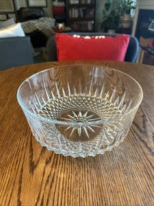 Vintage Diamond Point Arcoroc USA Starburst Glass 9" Serving Salad Fruit Bowl - Picture 1 of 9