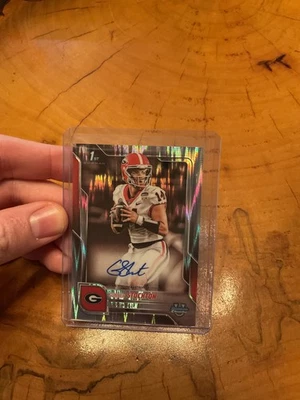 🚨2025 Bowman Chrome Gunner Stockton Stealth Refractor AUTO EN TARJETA Georgia Dogs Foto 1 de 2