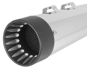 Chrome 4.5" Megaphone Slip On Exhaust Mufflers For 17+ Harley Touring FLHT 97153 - Picture 1 of 2