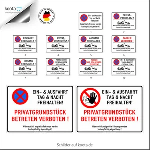 Parkplatz Schilder Parkverbotsschild Parkverbot Ausfahrt Hinweisschilder 2F - Bild 1 von 38
