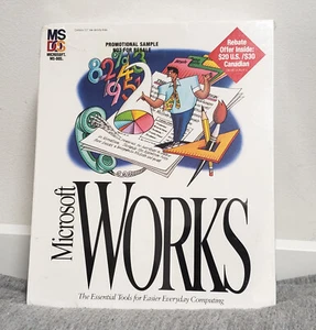 Microsoft Works - DOS - factory sealed big box - vintage - 3.5" floppy disks - Picture 1 of 6