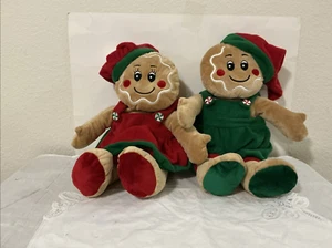 Vintage Wallmart Lebkuchenmann und Frauen 19 Zoll Plüsch Weihnachten Outfits - Bild 1 von 10