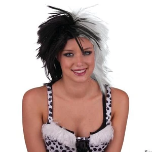 Funny Fashion Cruella Evil Villain Halloween Costume Wig, Black White, One-Size - Picture 1 of 1
