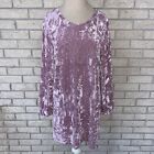 Abound Woman’s Pale Pink Crushed A-Line Stretch Velvet Shift Dress Size Small