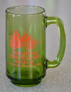 VINTAGE OKLAHOMA FIREFIGHTERS MUSEUM MUG - GREEN - Picture 1 of 2