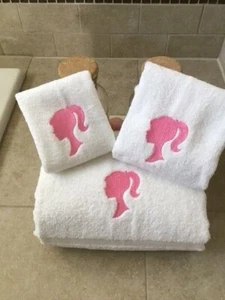 Barbie 3-teiliges besticktes Badetuch-Set - personalisiert - Bild 1 von 12