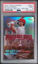 2022 Topps Chrome Heart of The City Phillies Bryce Harper Red Ref. /5 PSA 9 Pop1