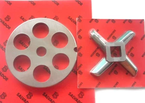 *COMBO* #22 x 3/4" (20 mm) agujeros placa picadora de carne y CUCHILLO DE ALTA RESISTENCIA *ITALIA* - Imagen 1 de 2