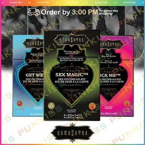 Kama Sutra Sex To Go Travel Kitđź’‹Lubricant Massage Oil Arousal Gel - 12 Pack Set - Picture 1 of 8