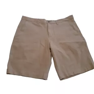 Ben Sherman Chino Shorts 34 Khaki Flat Front Leisure Walking Vacation - Picture 1 of 9