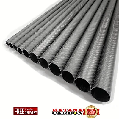 800mm Length Matte Fibre Tube 3k Carbon Fiber OD From 8mm to 40mm Twill 1000mm - Image 1 of 4