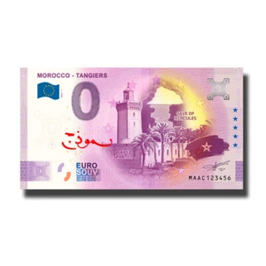 0 Euro Souvenir Banknote Morocco Tangiers SPECIMEN Arabic text red MAAC 2023-1 - Picture 1 of 3