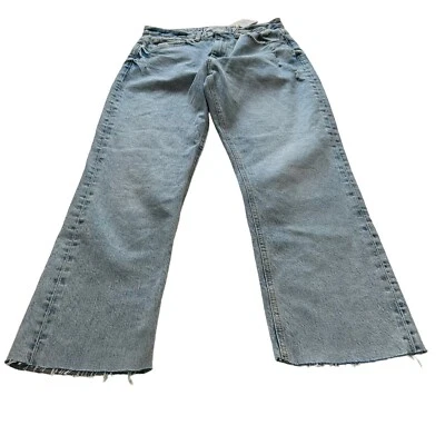 Pantalones de mezclilla MNG denim recto tobillo cintura alta azul lavado claro NUEVO talla 40 Foto 1 de 4